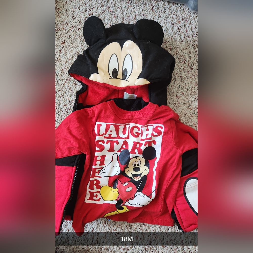 Mickey Shirt and Puffer Vest
